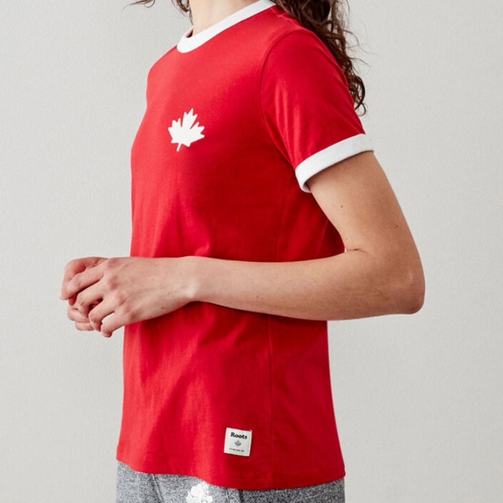BRAND NEW NEVER WORN roots Canada ringer tee